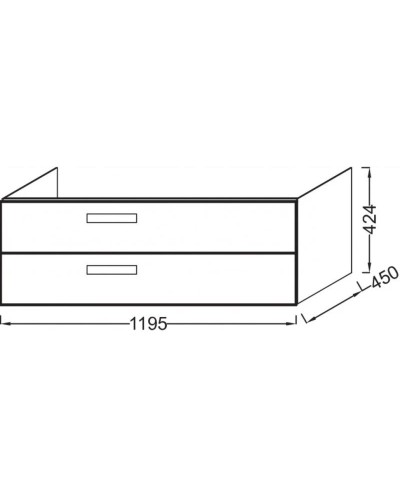 Тумба белый глянец 119,5 см Jacob Delafon Rythmik EB1305-G1C
