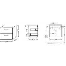 Тумба белый глянец 59,8 см Jacob Delafon Ola EB390-J5