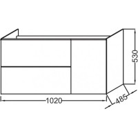 Тумба малиновый глянец 102 см Jacob Delafon Odeon Up EB891-R3