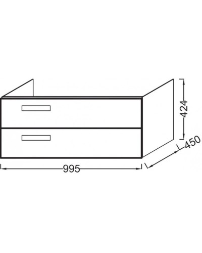 Тумба серый антрацит 99,5 см Jacob Delafon Rythmik EB1304-N14