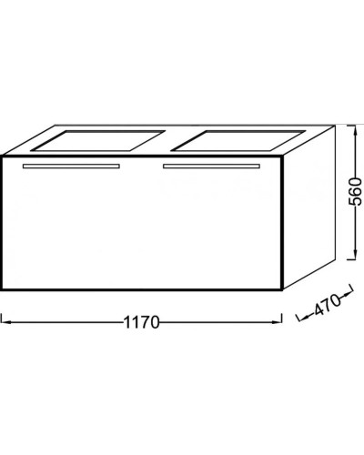 Тумба серый антрацит 117 см Jacob Delafon Struktura EB1287-N14