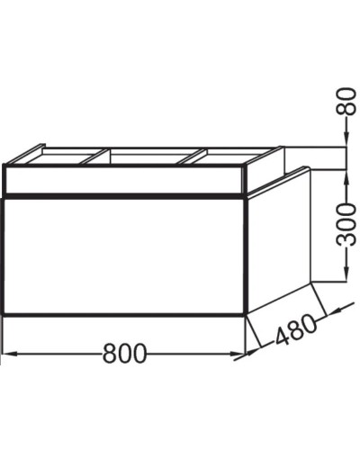 Тумба черный матовый 80 см Jacob Delafon Terrace EB1186-M61