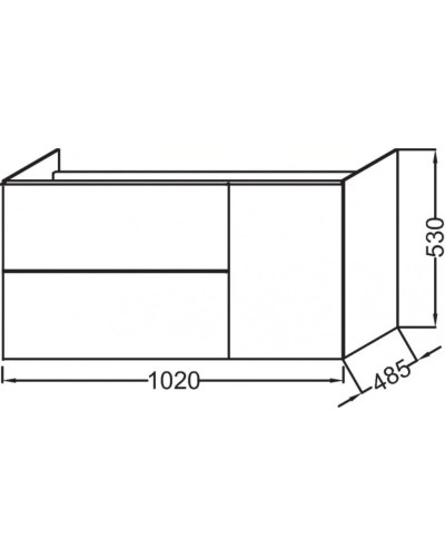 Тумба черный глянец 102 см Jacob Delafon Odeon Up EB891-274