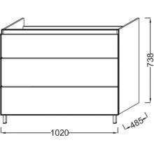 Тумба черный глянец 102 см Jacob Delafon Odeon Up EB994-274