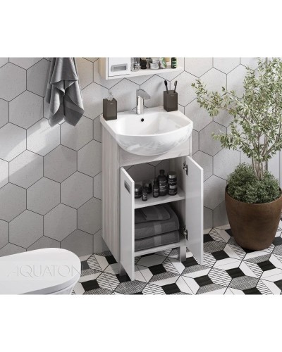 Тумба белый глянец/дуб сомерсет 46,6 см Акватон Бекка 1A210801BAC20