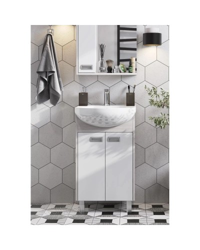 Тумба белый глянец/дуб сомерсет 46,6 см Акватон Бекка 1A210801BAC20