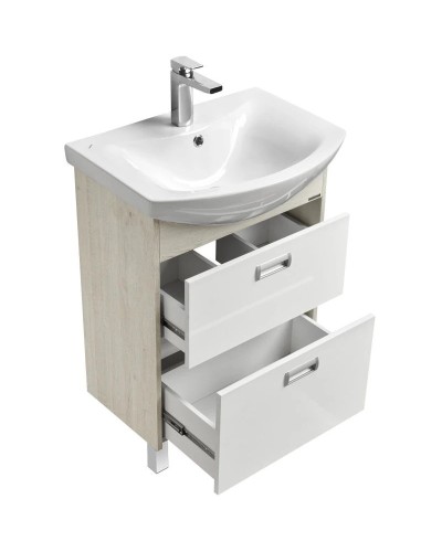 Тумба белый глянец/дуб сомерсет 54,8 см Акватон Бекка 1A196601BAC20