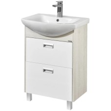 Тумба белый глянец/дуб сомерсет 54,8 см Акватон Бекка 1A196601BAC20