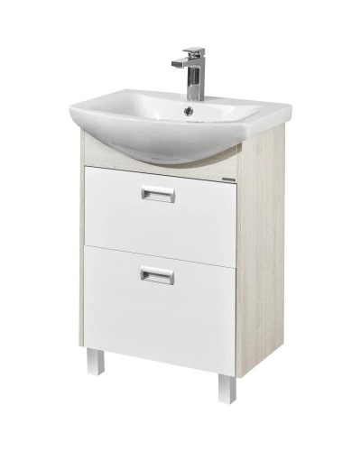 Тумба белый глянец/дуб сомерсет 54,8 см Акватон Бекка 1A196601BAC20