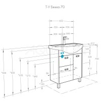 Тумба белый глянец/дуб сомерсет 65,2 см Акватон Бекка 1A208701BAC20