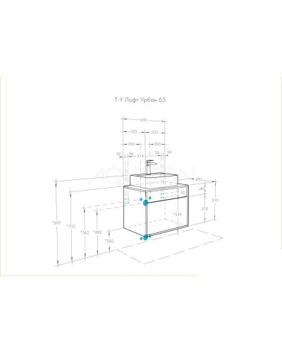 Тумба серый графит/дуб орегон 65 см Акватон Лофт Урбан 1A254001LQX60