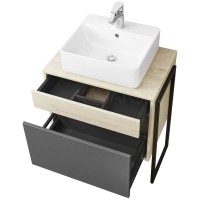 Тумба серый графит/дуб орегон 65 см Акватон Лофт Урбан 1A254001LQX60