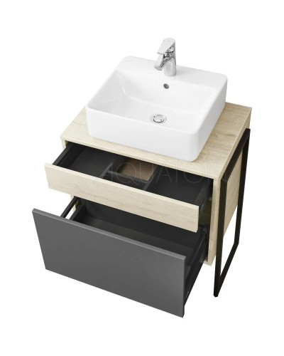 Тумба серый графит/дуб орегон 65 см Акватон Лофт Урбан 1A254001LQX60