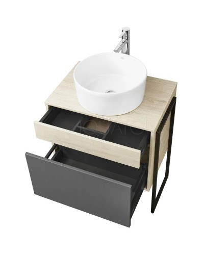 Тумба серый графит/дуб орегон 65 см Акватон Лофт Урбан 1A254001LQX60