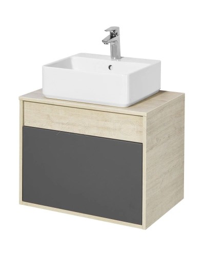 Тумба серый графит/дуб орегон 65 см Акватон Лофт Урбан 1A254001LQX60