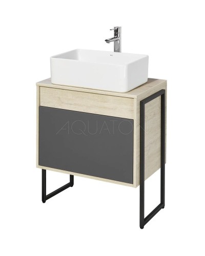 Тумба серый графит/дуб орегон 65 см Акватон Лофт Урбан 1A254001LQX60