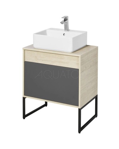 Тумба серый графит/дуб орегон 65 см Акватон Лофт Урбан 1A254001LQX60