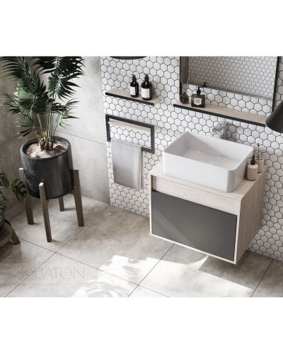 Тумба серый графит/дуб орегон 65 см Акватон Лофт Урбан 1A254001LQX60