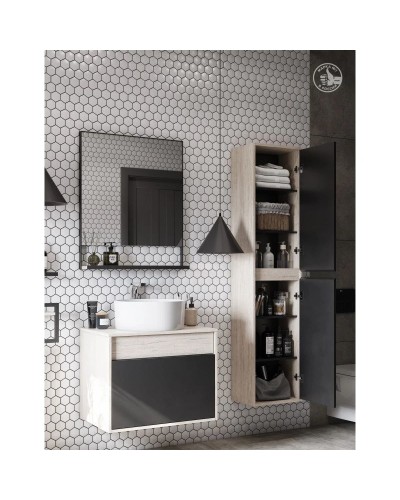 Тумба серый графит/дуб орегон 65 см Акватон Лофт Урбан 1A254001LQX60