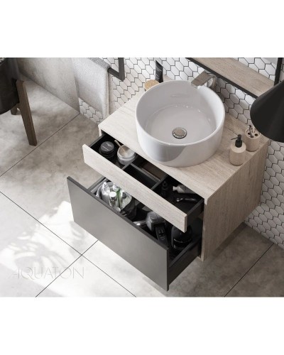 Тумба серый графит/дуб орегон 65 см Акватон Лофт Урбан 1A254001LQX60