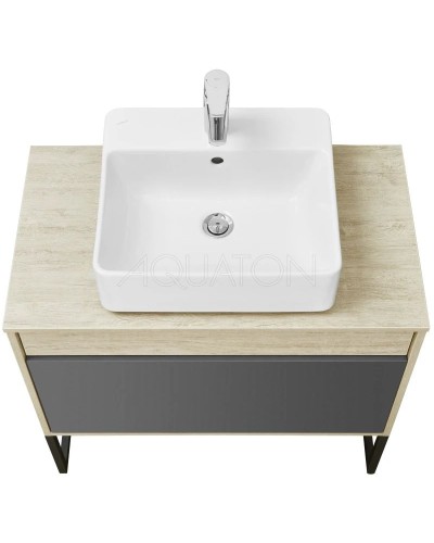 Тумба серый графит/дуб орегон 80 см Акватон Лофт Урбан 1A247601LQX60