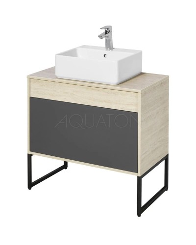 Тумба серый графит/дуб орегон 80 см Акватон Лофт Урбан 1A247601LQX60