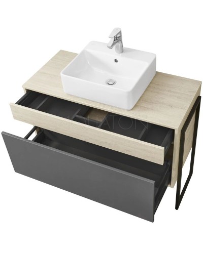 Тумба серый графит/дуб орегон 100 см Акватон Лофт Урбан 1A247701LQX60