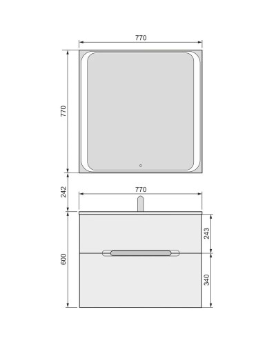 Тумба белый 76,6 см Jorno Modul Mol.01.77/P/W