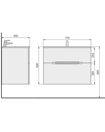 Тумба белый 76,6 см Jorno Modul Mol.01.77/P/W