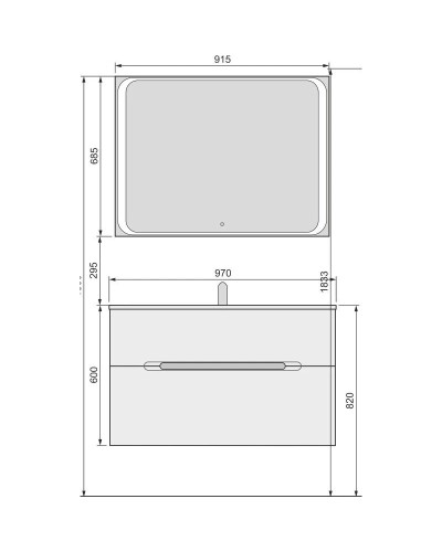 Тумба белый 96,6 см Jorno Modul Mol.01.97/P/W