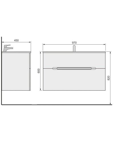 Тумба белый 96,6 см Jorno Modul Mol.01.97/P/W