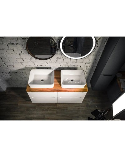 Тумба белый глянец 120 см Jorno Wood Wood.01.60/P/W + Wood.01.60/P/W + Wood.06.120/LW