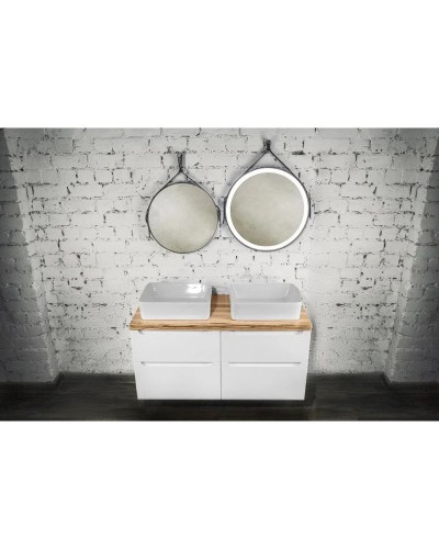 Тумба белый глянец 120 см Jorno Wood Wood.01.60/P/W + Wood.01.60/P/W + Wood.06.120/LW