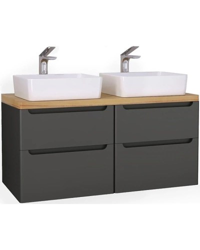 Тумба серый матовый 120 см Jorno Wood Wood.01.60/P/GR + Wood.01.60/P/GR + Wood.06.120/LW