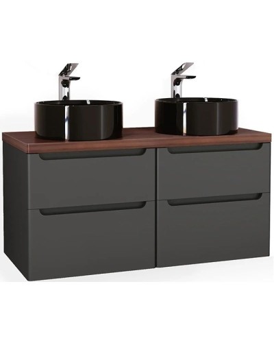 Тумба серый матовый 120 см Jorno Wood Wood.01.60/P/GR + Wood.01.60/P/GR + Wood.06.120/DW