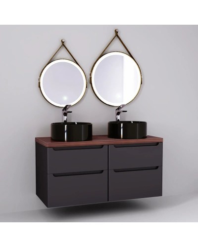 Тумба серый матовый 120 см Jorno Wood Wood.01.60/P/GR + Wood.01.60/P/GR + Wood.06.120/DW