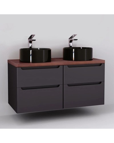 Тумба серый матовый 120 см Jorno Wood Wood.01.60/P/GR + Wood.01.60/P/GR + Wood.06.120/DW