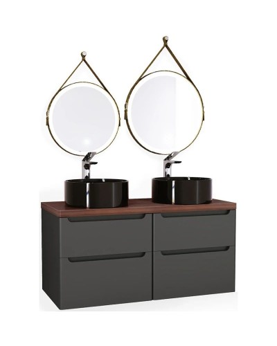 Тумба серый матовый 120 см Jorno Wood Wood.01.60/P/GR + Wood.01.60/P/GR + Wood.06.120/DW