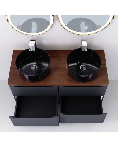 Тумба серый матовый 120 см Jorno Wood Wood.01.60/P/GR + Wood.01.60/P/GR + Wood.06.120/DW