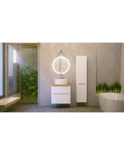 Тумба белый глянец 60 см Jorno Wood Wood.01.60/P/W + Wood.06.60/LW