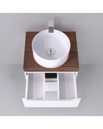 Тумба белый глянец 60 см Jorno Wood Wood.01.60/P/W + Wood.06.60/DW