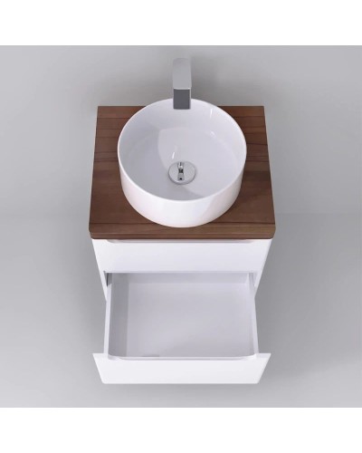 Тумба белый глянец 60 см Jorno Wood Wood.01.60/P/W + Wood.06.60/DW