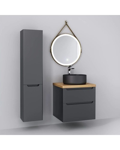 Тумба серый матовый 60 см Jorno Wood Wood.01.60/P/GR + Wood.06.60/LW