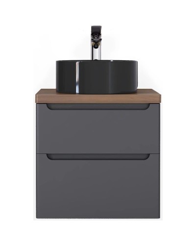 Тумба серый матовый 60 см Jorno Wood Wood.01.60/P/GR + Wood.06.60/DW