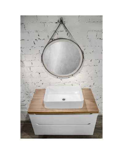 Тумба белый глянец 80 см Jorno Wood Wood.01.80/P/W + Wood.06.80/LW