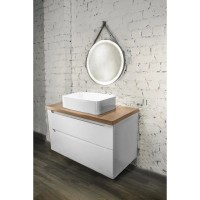 Тумба белый глянец 80 см Jorno Wood Wood.01.80/P/W + Wood.06.80/LW