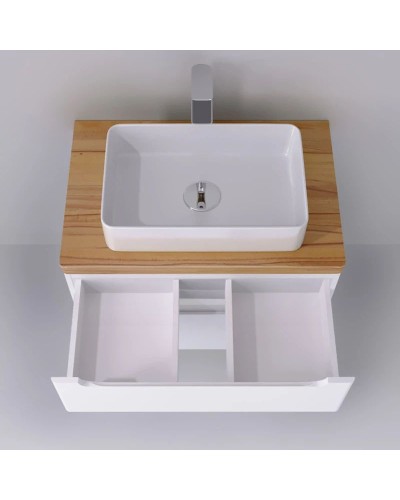 Тумба белый глянец 80 см Jorno Wood Wood.01.80/P/W + Wood.06.80/LW