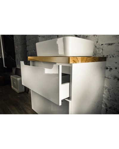 Тумба белый глянец 80 см Jorno Wood Wood.01.80/P/W + Wood.06.80/LW