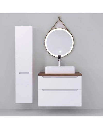 Тумба белый глянец 80 см Jorno Wood Wood.01.80/P/W + Wood.06.80/DW