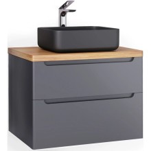 Тумба серый матовый 80 см Jorno Wood Wood.01.80/P/GR + Wood.06.80/LW